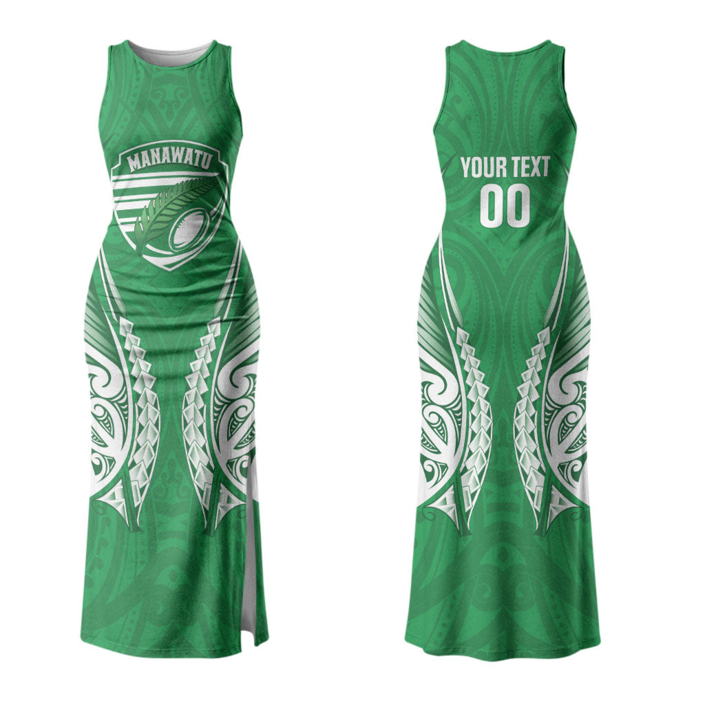 Manawatu 2026 Rugby Custom Couples Matching Tank Maxi Dress and Long Sleeve Button Shirt NZ Maori Silver Fern LT14