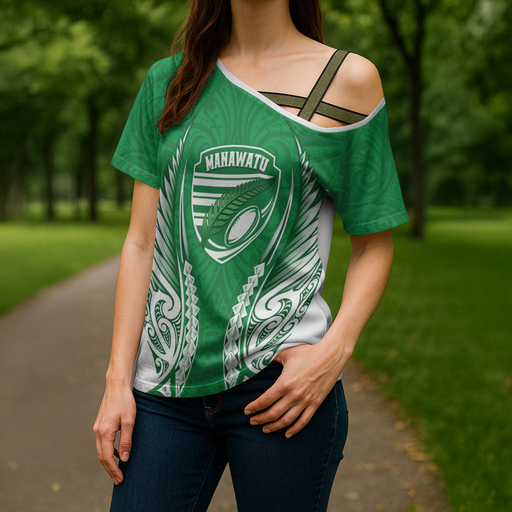 Manawatu 2026 Rugby Custom Cross Shoulder Shirt NZ Maori Silver Fern