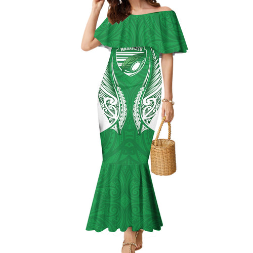 Manawatu 2026 Rugby Custom Family Matching Mermaid Dress and Hawaiian Shirt NZ Maori Silver Fern