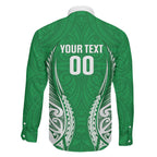 Manawatu 2026 Rugby Custom Family Matching Off The Shoulder Long Sleeve Dress and Hawaiian Shirt NZ Maori Silver Fern