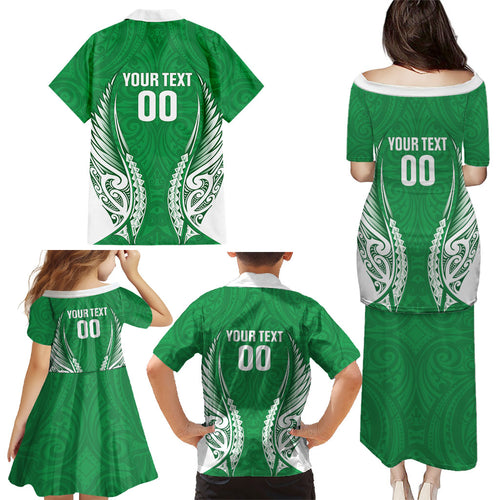 Manawatu 2026 Rugby Custom Family Matching Puletasi and Hawaiian Shirt NZ Maori Silver Fern