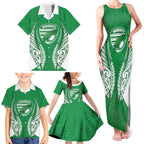 Manawatu 2026 Rugby Custom Family Matching Tank Maxi Dress and Hawaiian Shirt NZ Maori Silver Fern