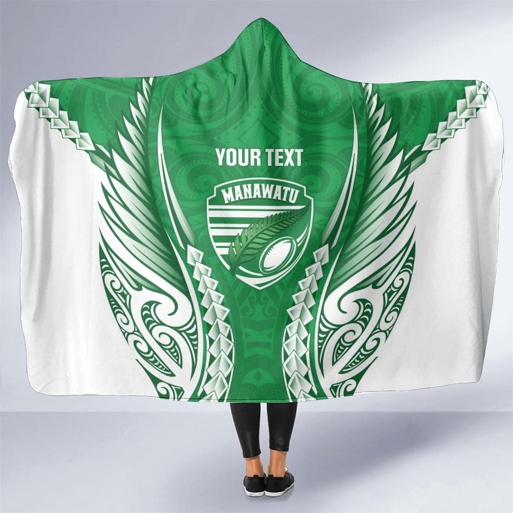 Manawatu 2026 Rugby Custom Hooded Blanket NZ Maori Silver Fern