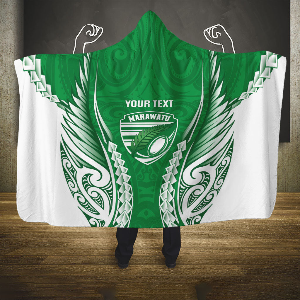Manawatu 2026 Rugby Custom Hooded Blanket NZ Maori Silver Fern