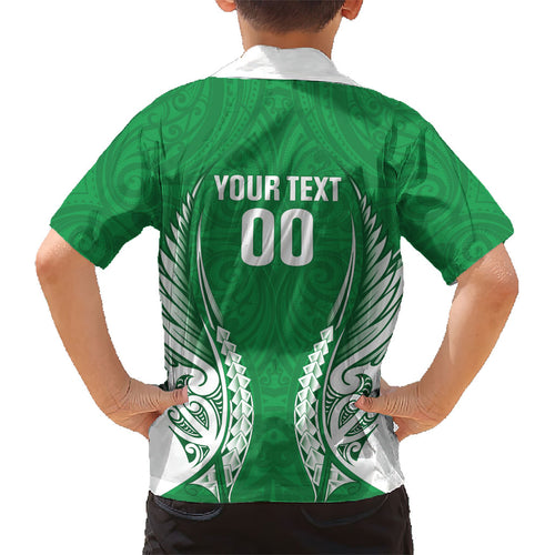 Manawatu 2026 Rugby Custom Kid Hawaiian Shirt NZ Maori Silver Fern