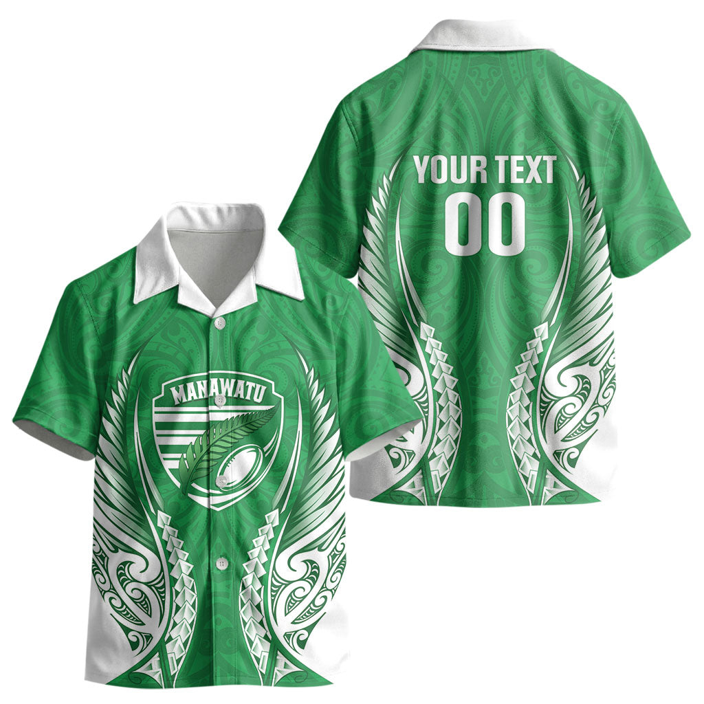 Manawatu 2026 Rugby Custom Kid Hawaiian Shirt NZ Maori Silver Fern LT14