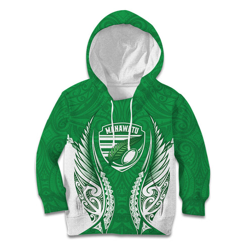Manawatu 2026 Rugby Custom Kid Hoodie NZ Maori Silver Fern