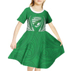 Manawatu 2026 Rugby Custom Kid Short Sleeve Dress NZ Maori Silver Fern