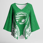 Manawatu 2026 Rugby Custom Kimono Sleeve Blouse NZ Maori Silver Fern