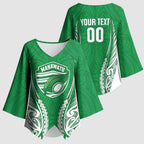 Manawatu 2026 Rugby Custom Kimono Sleeve Blouse NZ Maori Silver Fern