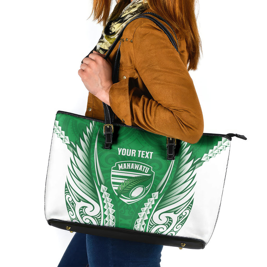 Manawatu 2026 Rugby Custom Leather Tote Bag NZ Maori Silver Fern
