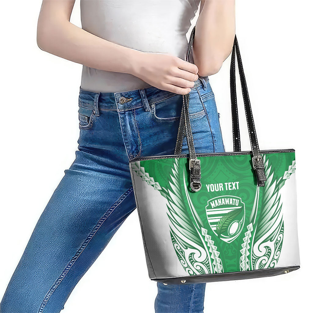 Manawatu 2026 Rugby Custom Leather Tote Bag NZ Maori Silver Fern