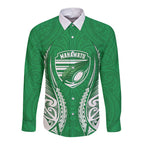Manawatu 2026 Rugby Custom Long Sleeve Button Shirt NZ Maori Silver Fern