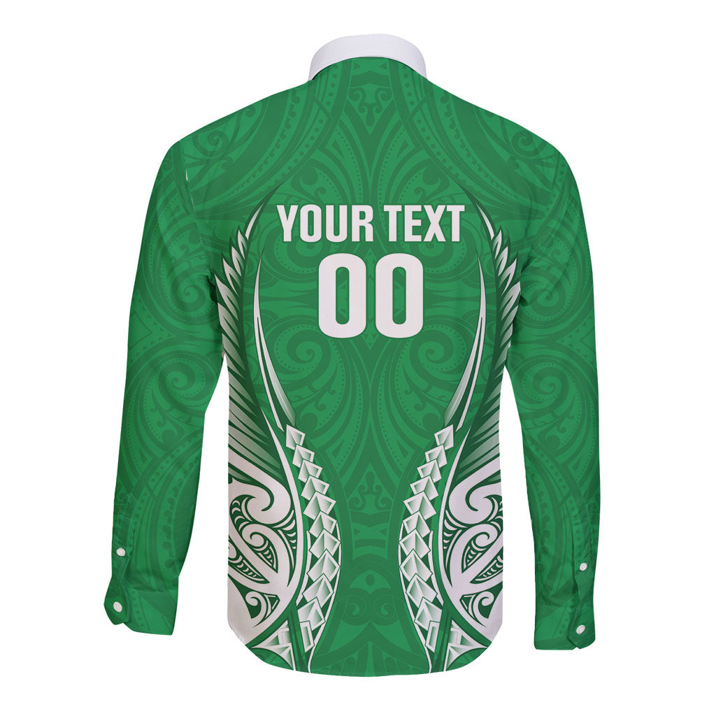 Manawatu 2026 Rugby Custom Long Sleeve Button Shirt NZ Maori Silver Fern