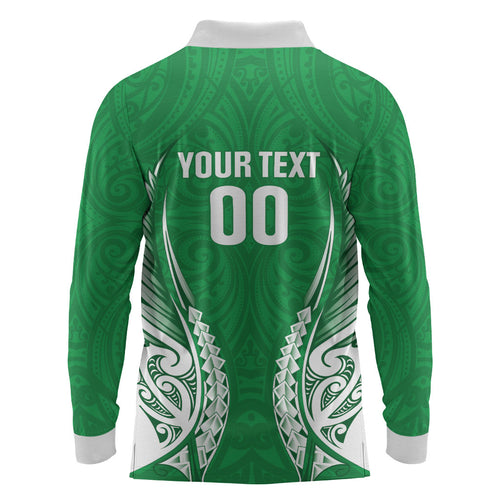 Manawatu 2026 Rugby Custom Long Sleeve Polo Shirt NZ Maori Silver Fern