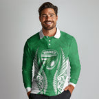 Manawatu 2026 Rugby Custom Long Sleeve Polo Shirt NZ Maori Silver Fern