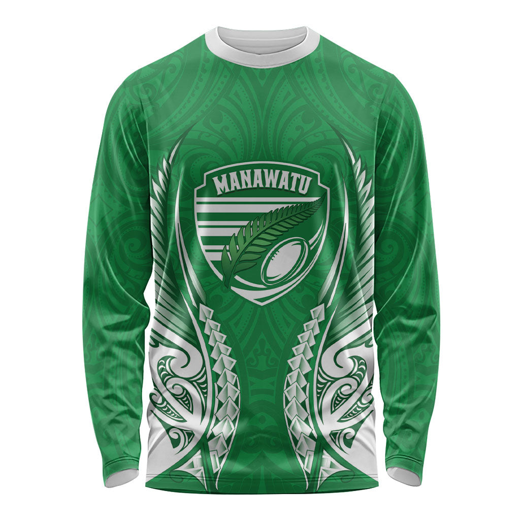 Manawatu 2026 Rugby Custom Long Sleeve Shirt NZ Maori Silver Fern