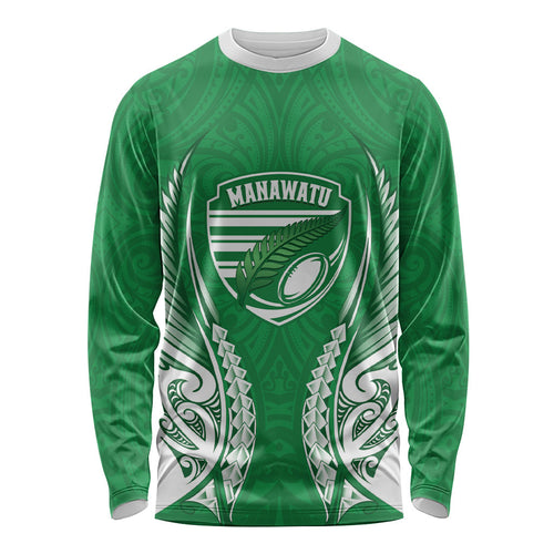 Manawatu 2026 Rugby Custom Long Sleeve Shirt NZ Maori Silver Fern