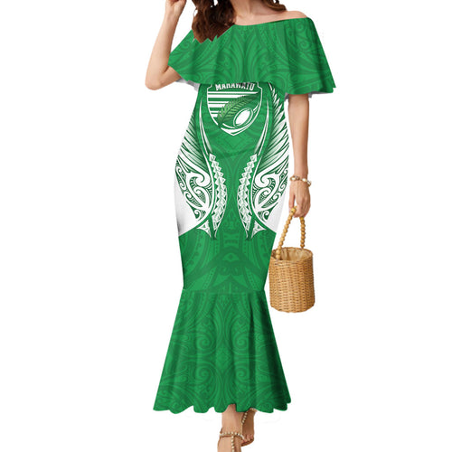 Manawatu 2026 Rugby Custom Mermaid Dress NZ Maori Silver Fern