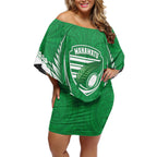 Manawatu 2026 Rugby Custom Off Shoulder Short Dress NZ Maori Silver Fern