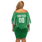 Manawatu 2026 Rugby Custom Off Shoulder Short Dress NZ Maori Silver Fern