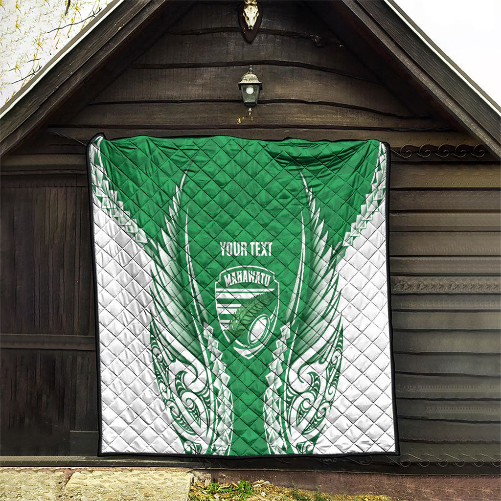 Manawatu 2026 Rugby Custom Quilt NZ Maori Silver Fern