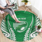 Manawatu 2026 Rugby Custom Round Carpet NZ Maori Silver Fern