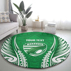 Manawatu 2026 Rugby Custom Round Carpet NZ Maori Silver Fern