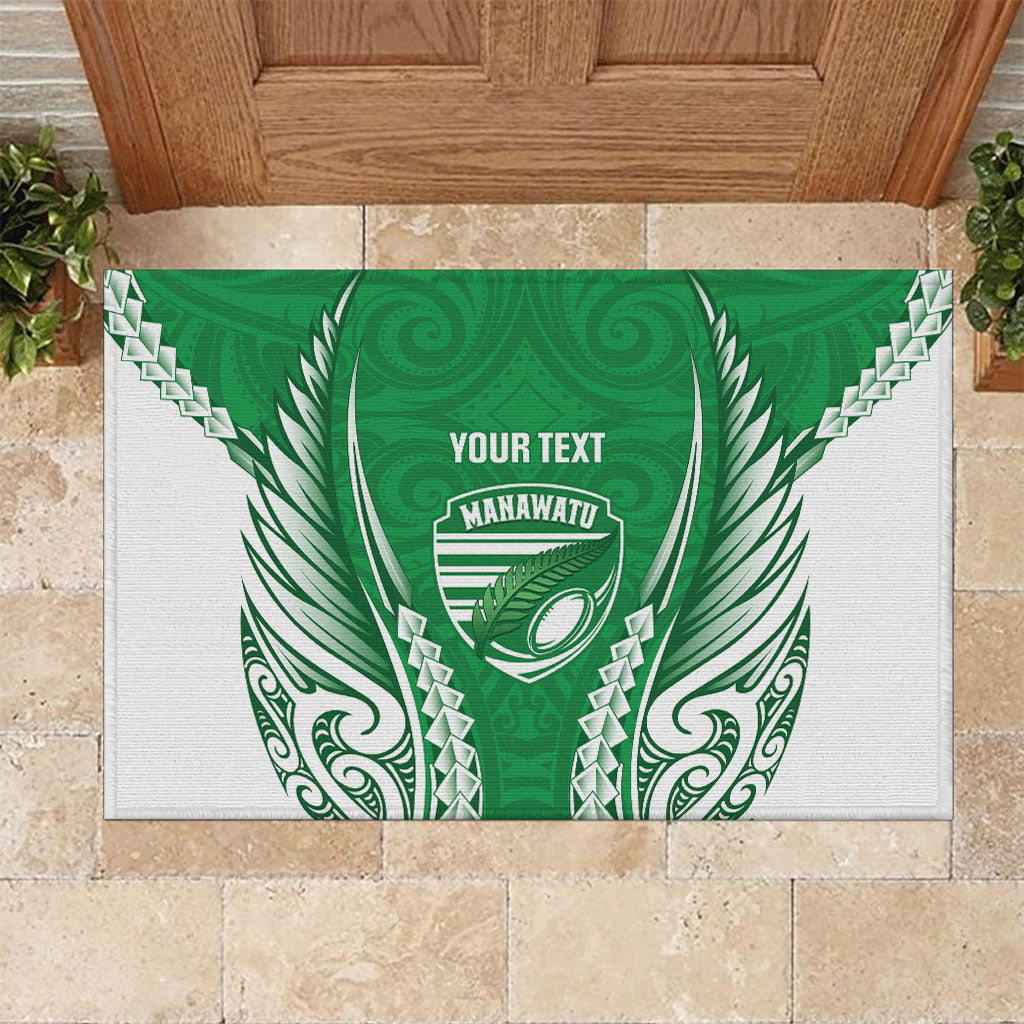 Manawatu 2026 Rugby Custom Rubber Doormat NZ Maori Silver Fern