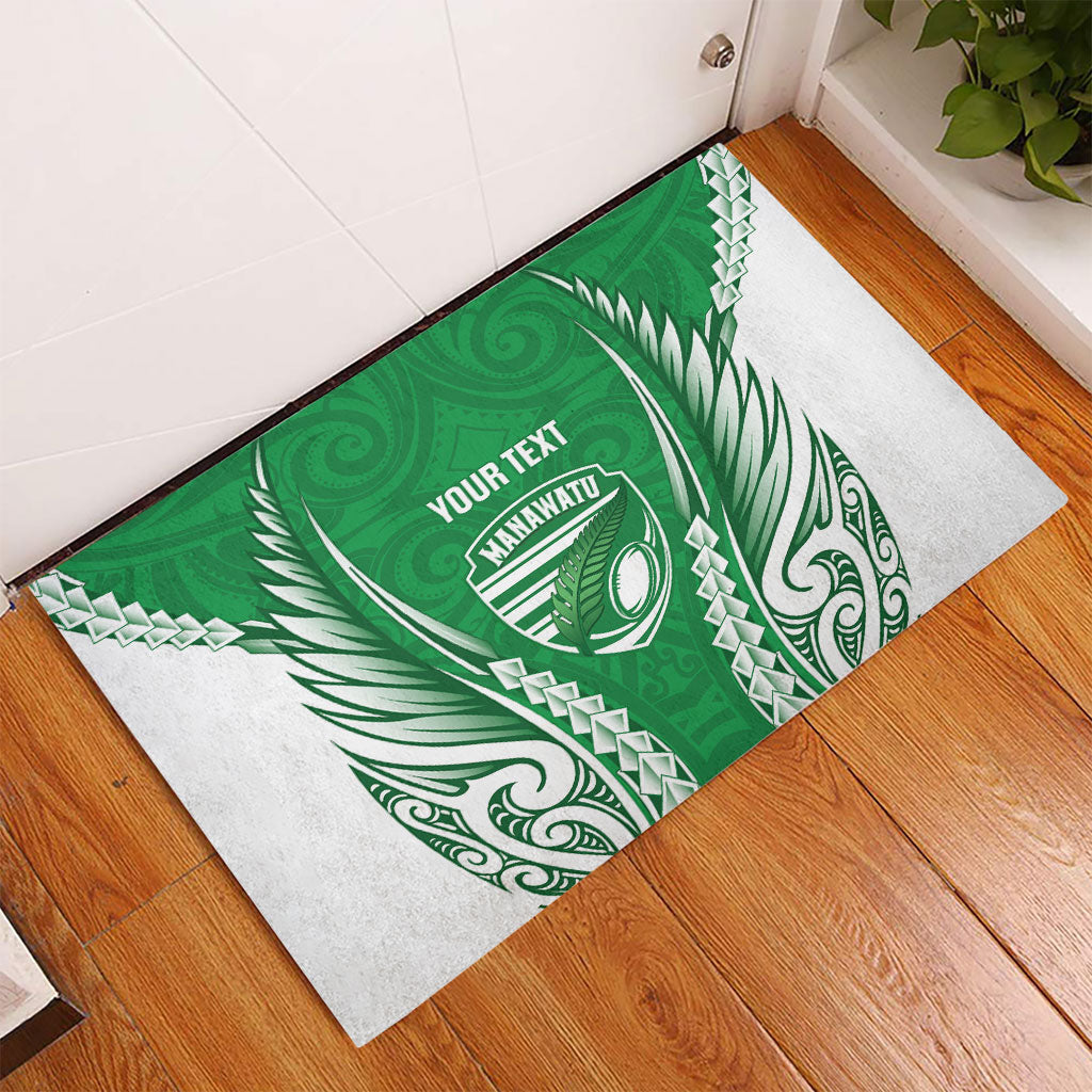 Manawatu 2026 Rugby Custom Rubber Doormat NZ Maori Silver Fern