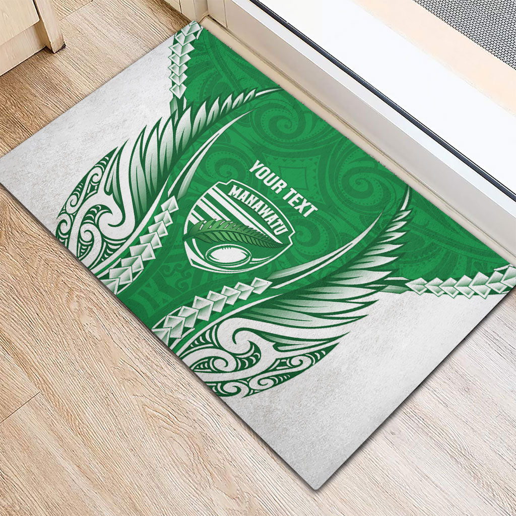 Manawatu 2026 Rugby Custom Rubber Doormat NZ Maori Silver Fern