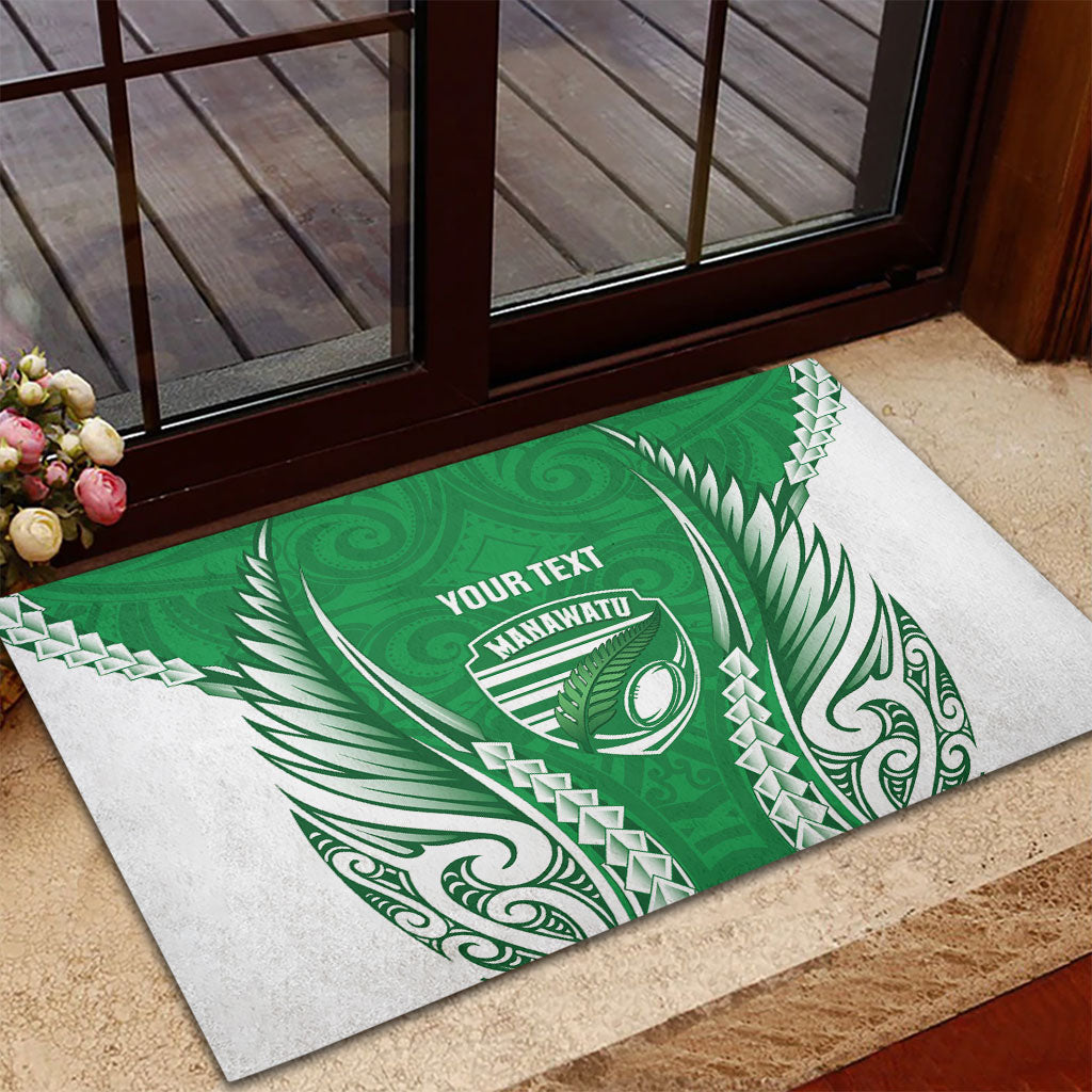 Manawatu 2026 Rugby Custom Rubber Doormat NZ Maori Silver Fern