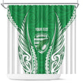 Manawatu 2026 Rugby Custom Shower Curtain NZ Maori Silver Fern