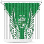 Manawatu 2026 Rugby Custom Shower Curtain NZ Maori Silver Fern