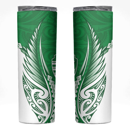 Manawatu 2026 Rugby Custom Skinny Tumbler NZ Maori Silver Fern