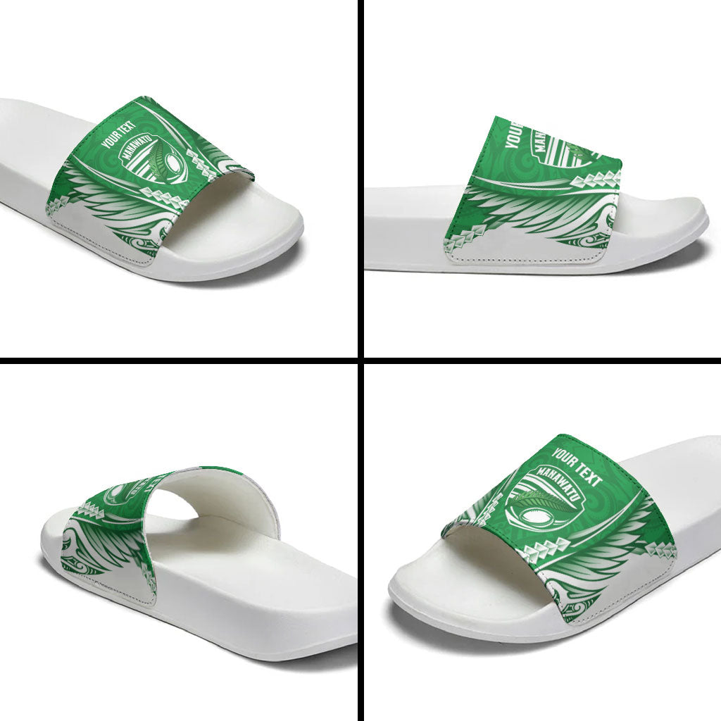 Manawatu 2026 Rugby Custom Slide Sandals NZ Maori Silver Fern