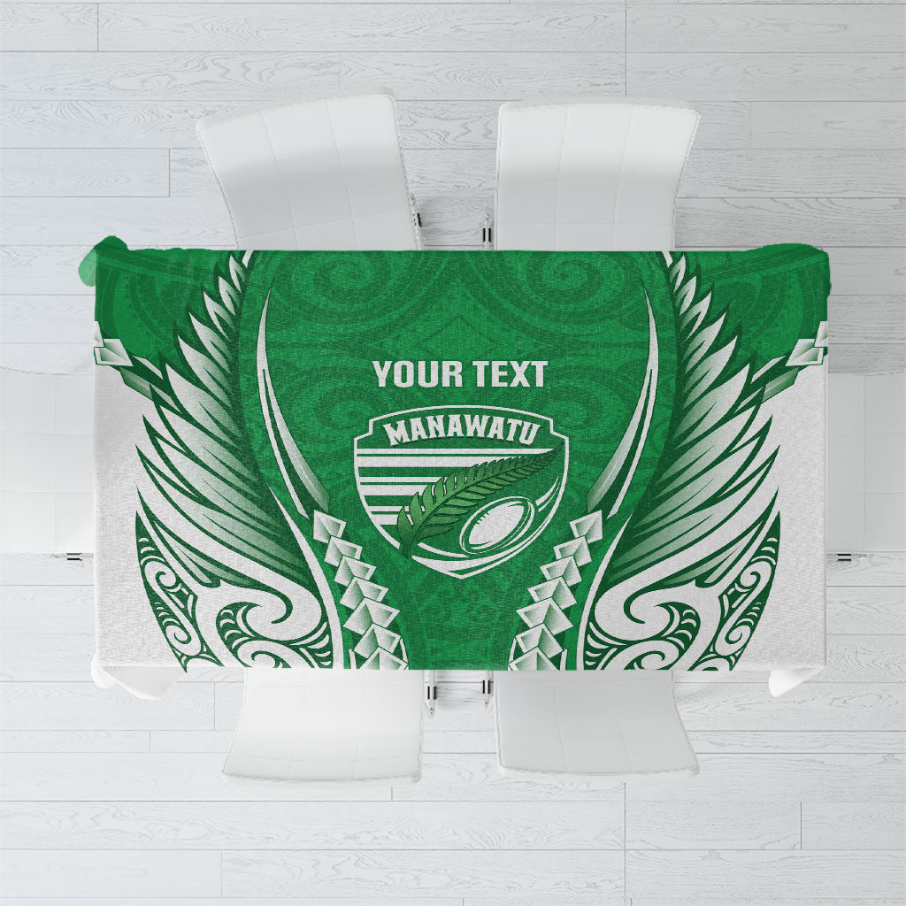 Manawatu 2026 Rugby Custom Tablecloth NZ Maori Silver Fern
