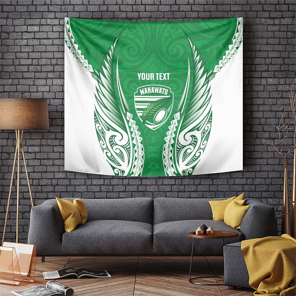 Manawatu 2026 Rugby Custom Tapestry NZ Maori Silver Fern