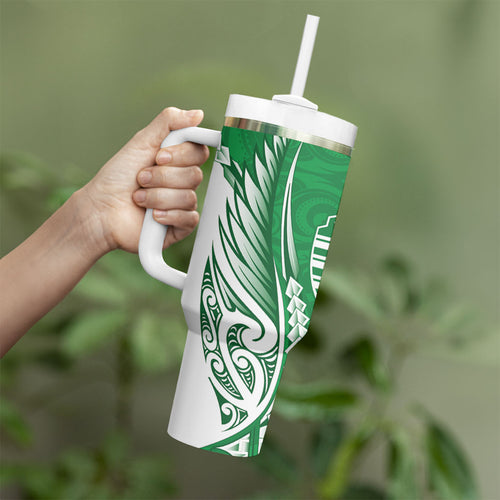 Manawatu 2026 Rugby Custom Tumbler With Handle NZ Maori Silver Fern