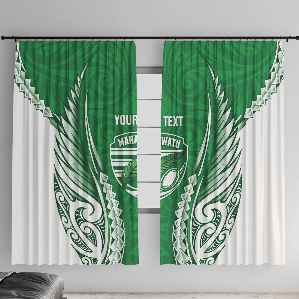 Manawatu 2026 Rugby Custom Window Curtain NZ Maori Silver Fern