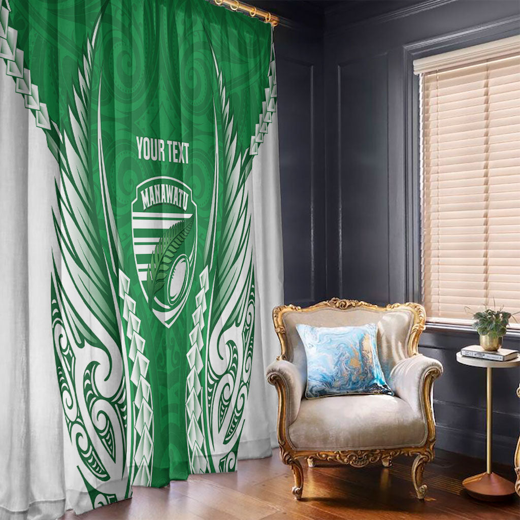 Manawatu 2026 Rugby Custom Window Curtain NZ Maori Silver Fern
