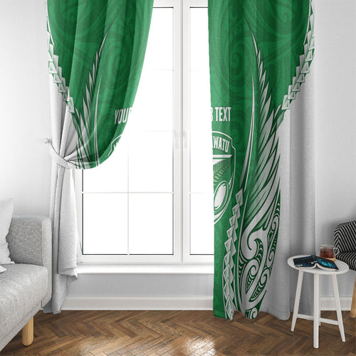 Manawatu 2026 Rugby Custom Window Curtain NZ Maori Silver Fern