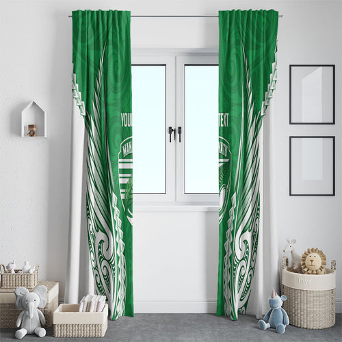 Manawatu 2026 Rugby Custom Window Curtain NZ Maori Silver Fern