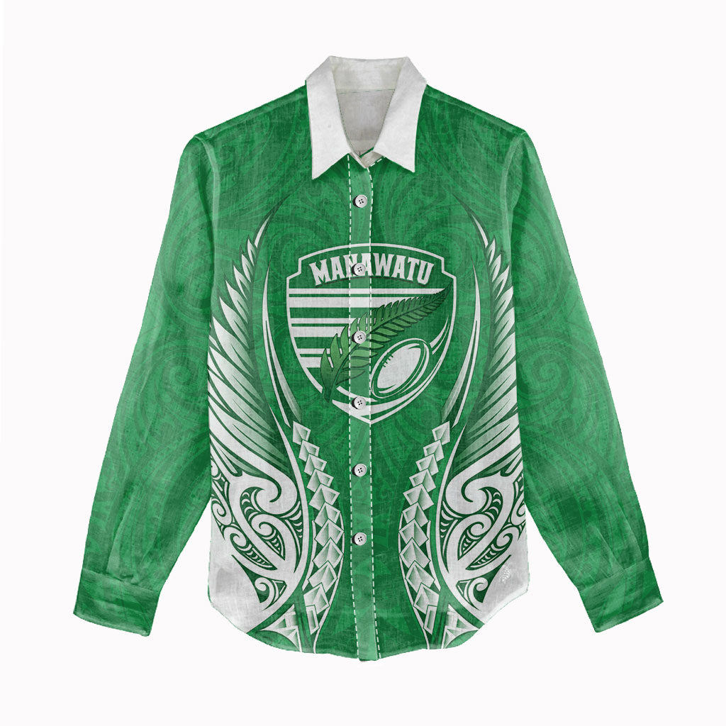Manawatu 2026 Rugby Custom Women Casual Shirt NZ Maori Silver Fern
