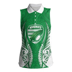 Manawatu 2026 Rugby Custom Women Sleeveless Polo Shirt NZ Maori Silver Fern