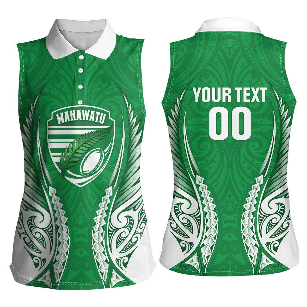 Manawatu 2026 Rugby Custom Women Sleeveless Polo Shirt NZ Maori Silver Fern