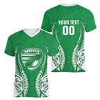 Manawatu 2026 Rugby Custom Women V-Neck T-Shirt NZ Maori Silver Fern