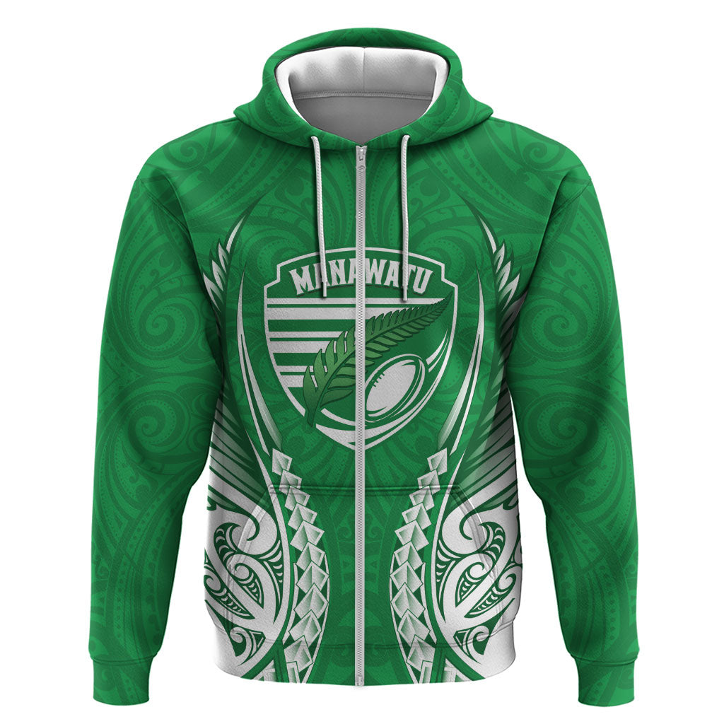Manawatu 2026 Rugby Custom Zip Hoodie NZ Maori Silver Fern
