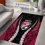 North Harbour 2026 Rugby Custom Area Rug NZ Maori Silver Fern