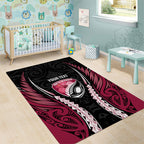 North Harbour 2026 Rugby Custom Area Rug NZ Maori Silver Fern